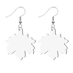 Sublimation Blank PU Leather Earring DIY Ear Ring Christmas Earrings for Women and Girls Customizable Jewelry
