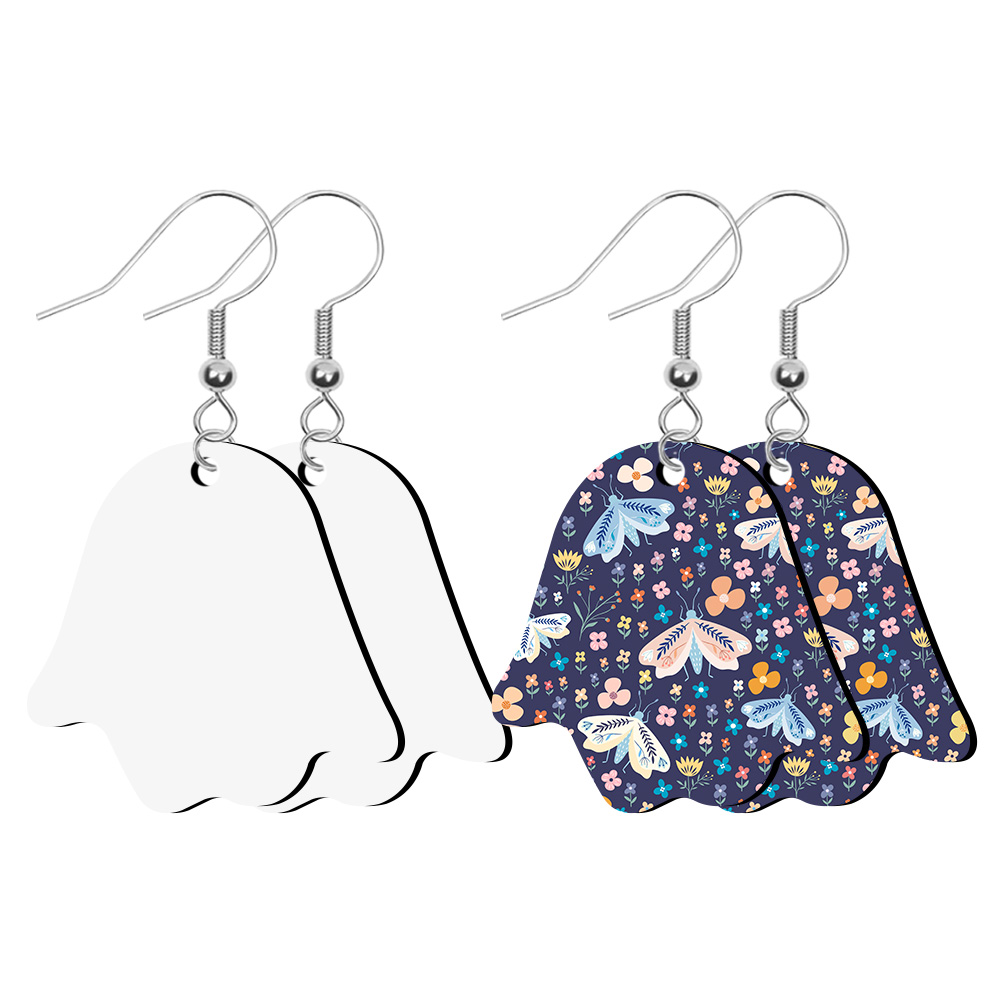 Sublimation Blank PU Leather Earring DIY Ear Ring Christmas Earrings for Women and Girls Customizable Jewelry