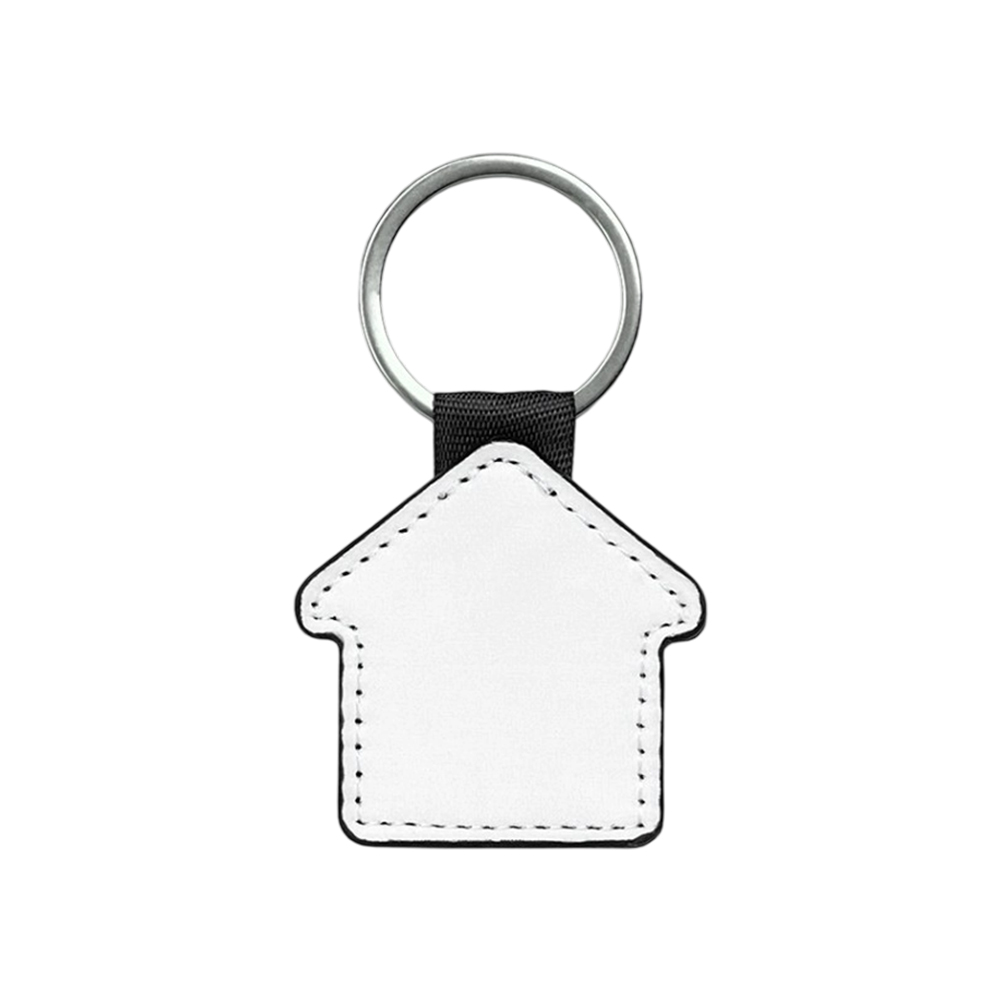 Sublimation Blank PU Leather Keychain Single/Double-Sided Printing Keyring Creative Gifts Promotional Office Supplies