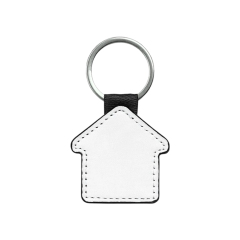 Sublimation Blank PU Leather Keychain Single/Double-Sided Printing Keyring Creative Gifts Promotional Office Supplies