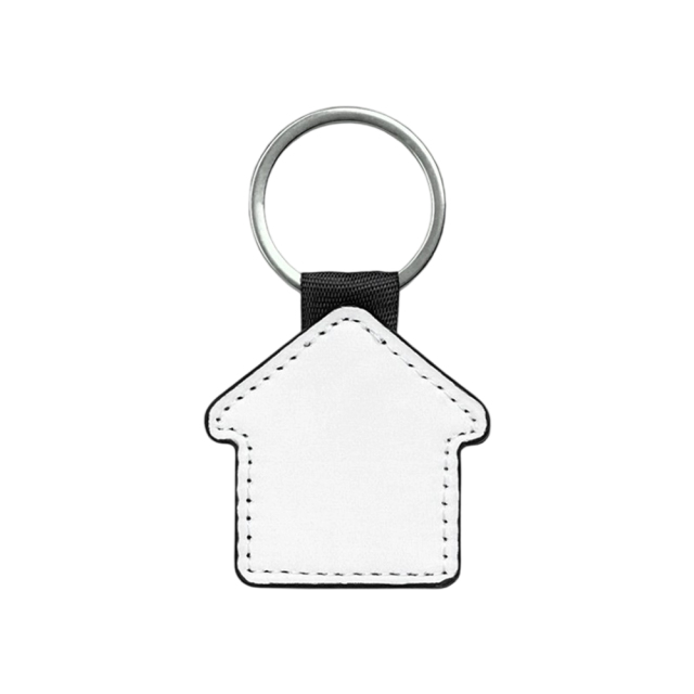 Sublimation Blank PU Leather Keychain Single/Double-Sided Printing Keyring Creative Gifts Promotional Office Supplies