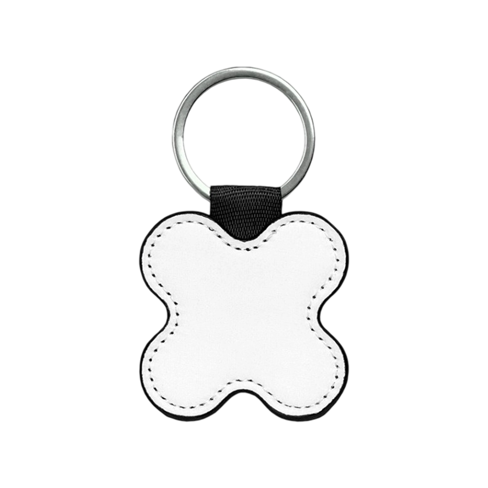 Sublimation Blank PU Leather Keychain Single/Double-Sided Printing Keyring Creative Gifts Promotional Office Supplies