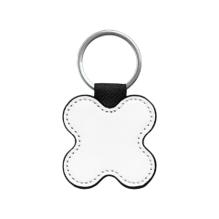 Sublimation Blank PU Leather Keychain Single/Double-Sided Printing Keyring Creative Gifts Promotional Office Supplies