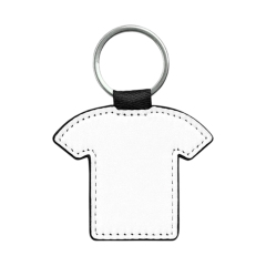 Sublimation Blank PU Leather Keychain Single/Double-Sided Printing Keyring Creative Gifts Promotional Office Supplies