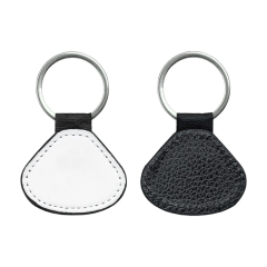 Sublimation Blank PU Leather Keychain Single/Double-Sided Printing Keyring Creative Gifts Promotional Office Supplies