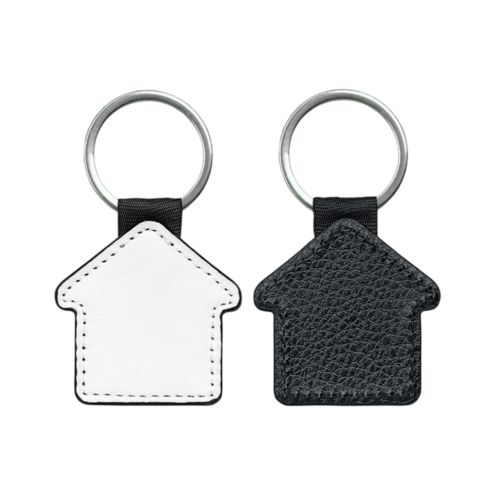 Sublimation Blank PU Leather Keychain Single/Double-Sided Printing Keyring Creative Gifts Promotional Office Supplies