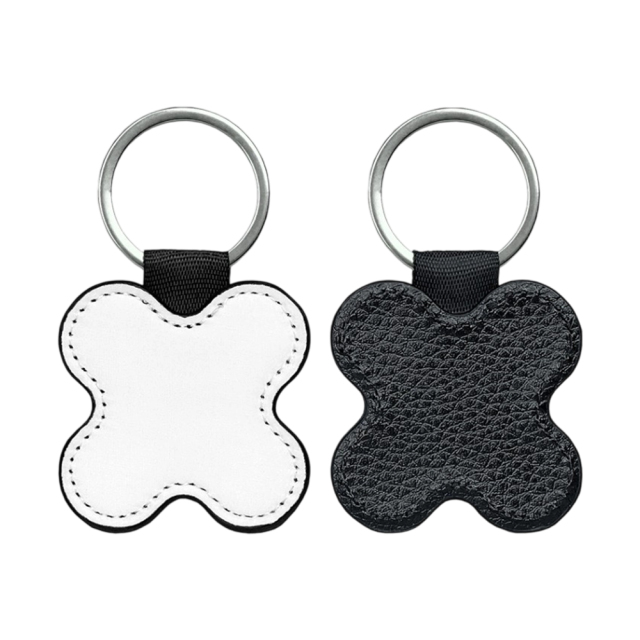 Sublimation Blank PU Leather Keychain Single/Double-Sided Printing Keyring Creative Gifts Promotional Office Supplies