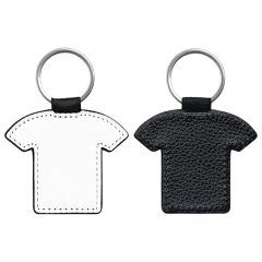 Sublimation Blank PU Leather Keychain Single/Double-Sided Printing Keyring Creative Gifts Promotional Office Supplies