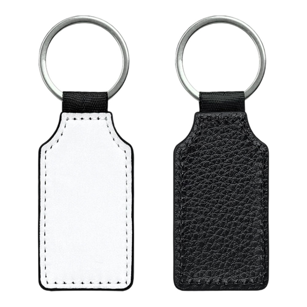 Sublimation Blank PU Leather Keychain Single/Double-Sided Printing Keyring Creative Gifts Promotional Office Supplies