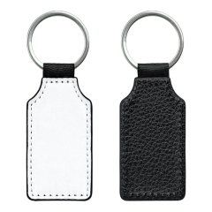 Sublimation Blank PU Leather Keychain Single/Double-Sided Printing Keyring Creative Gifts Promotional Office Supplies