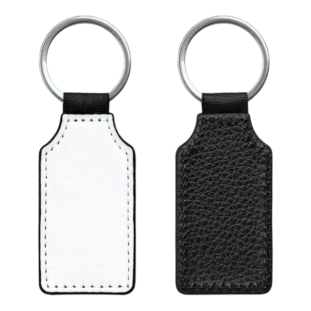 Sublimation Blank PU Leather Keychain Single/Double-Sided Printing Keyring Creative Gifts Promotional Office Supplies