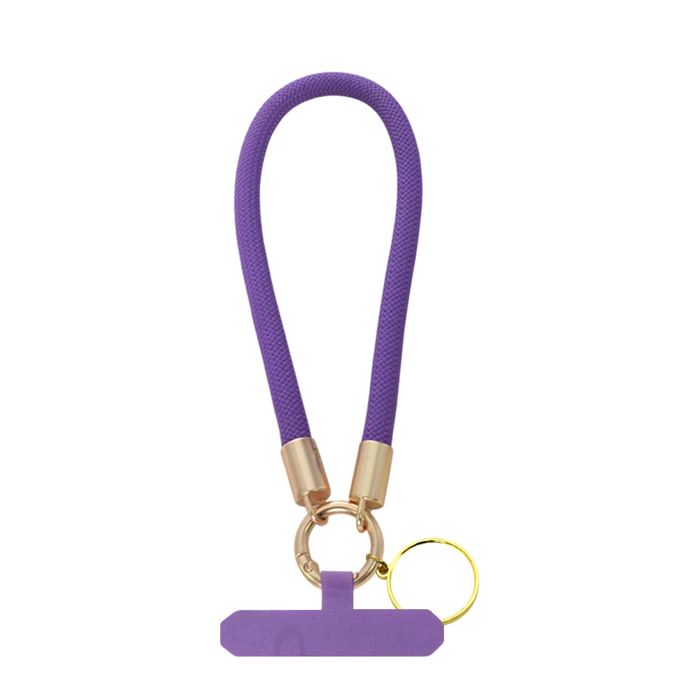 Purple Decorated Phone Lanyard with Heat-Transferable Round Ornament - Long Neck & Short Wrist Styles Phone Strap Phone Hanging Rope