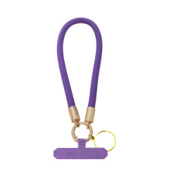 Purple Decorated Phone Lanyard with Heat-Transferable Round Ornament - Long Neck & Short Wrist Styles Phone Strap Phone Hanging Rope