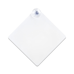 Sublimation Blank Car Window Sign  - Customizable Heat Transfer Aluminum Car Interior Reminder Sign - Includes Suction Cup for Easy Mounting