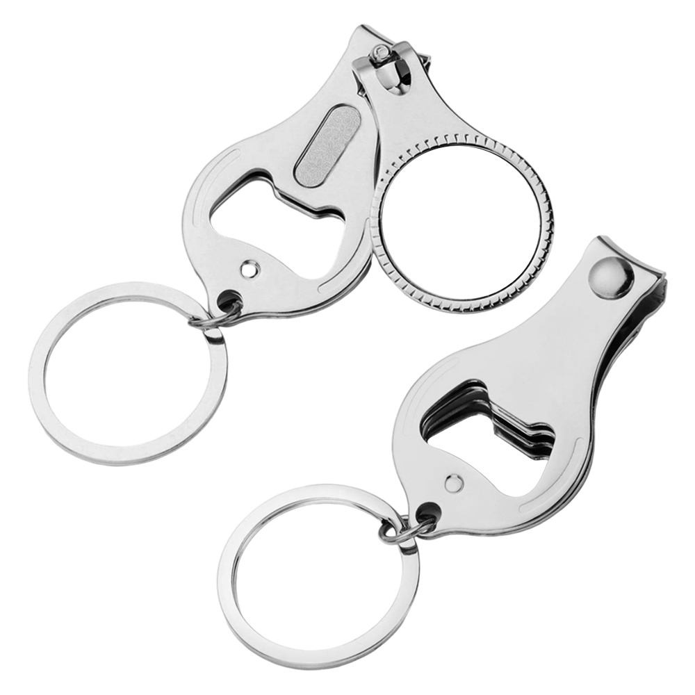 Sublimation Multifunctional Zinc Alloy Keychain Custom Metal Keyring - Nail Clipper & Metal Bottle Opener Combo