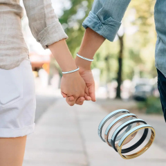 Sublimation Blank Metal Bracelet - PU Leather Panel for Printing, Open & Closed Styles Jewelry for Girls and Women