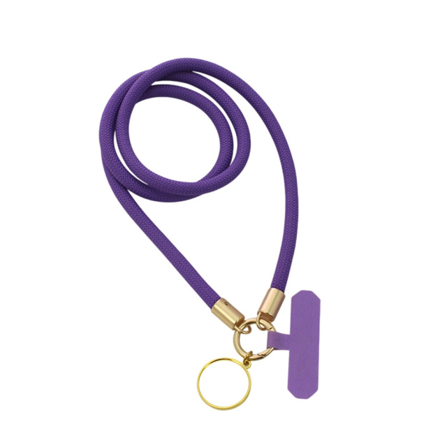 Purple Decorated Phone Lanyard with Heat-Transferable Round Ornament - Long Neck & Short Wrist Styles Phone Strap Phone Hanging Rope