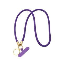 Purple Decorated Phone Lanyard with Heat-Transferable Round Ornament - Long Neck & Short Wrist Styles Phone Strap Phone Hanging Rope