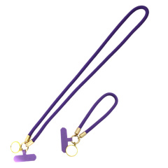 Purple Decorated Phone Lanyard with Heat-Transferable Round Ornament - Long Neck & Short Wrist Styles Phone Strap Phone Hanging Rope