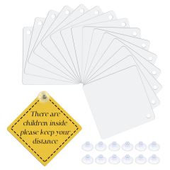 Sublimation Blank Car Window Sign  - Customizable Heat Transfer Aluminum Car Interior Reminder Sign - Includes Suction Cup for Easy Mounting