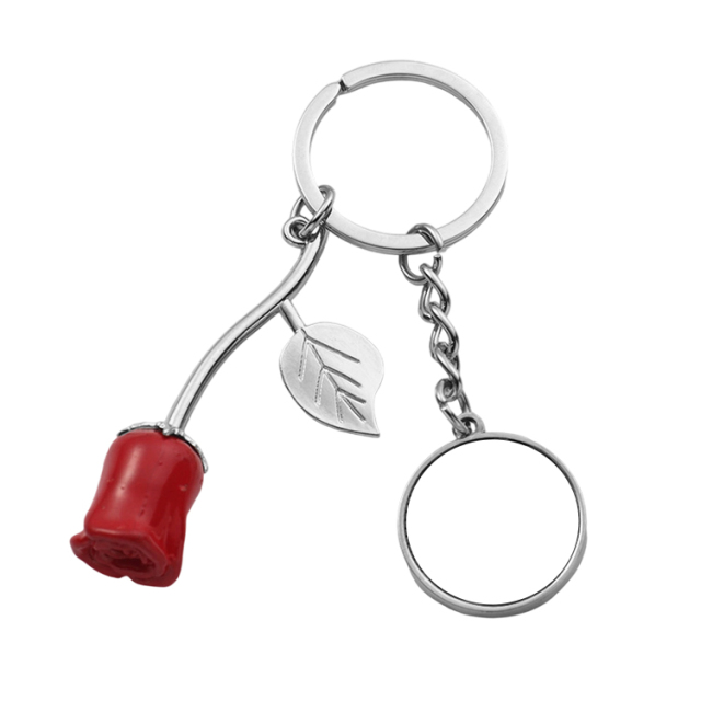 Sublimation Blank Metal Couples Keychain DIY Custom Design Printable Keyring