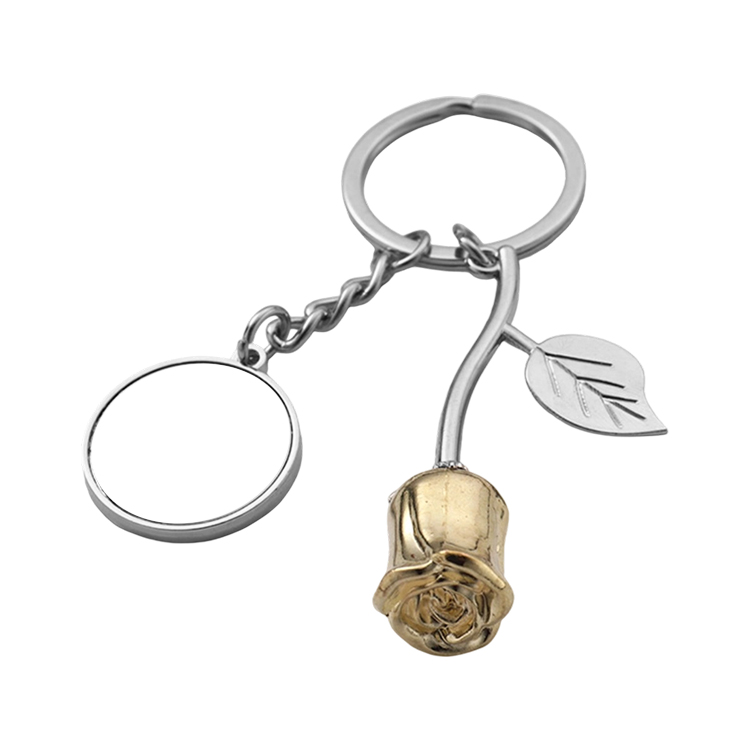 Sublimation Blank Metal Couples Keychain DIY Custom Design Printable Keyring