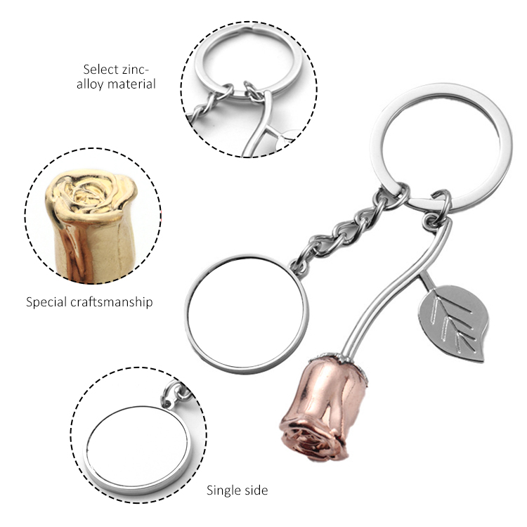 Sublimation Blank Metal Couples Keychain DIY Custom Design Printable Keyring