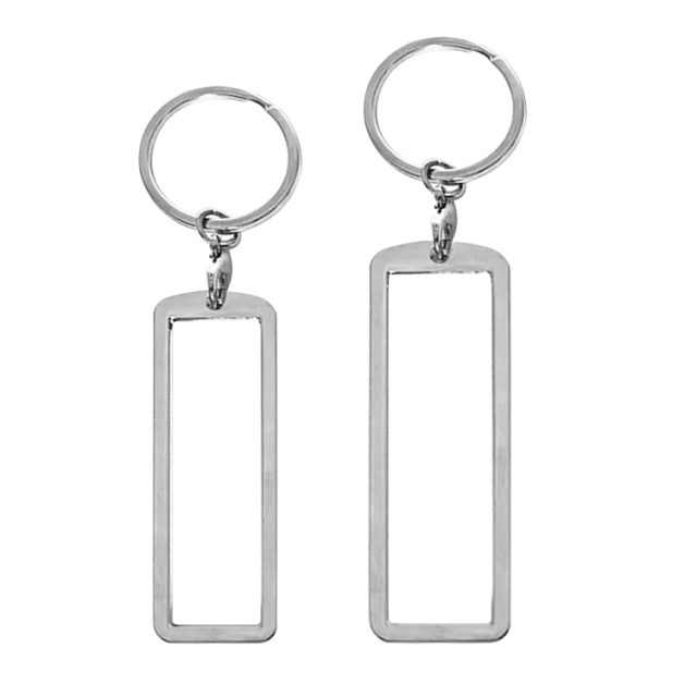New Arrival Personalized Sublimation Blank License Plate Keychain Metal Keyring Heat Transfer Keychain Dye Double Sided Printing Keyrings