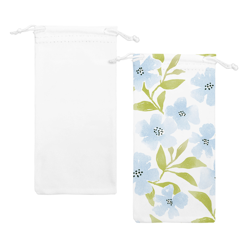 Portable Sublimation Blank Eyeglass Bag - Microfiber, Drawstring Closure - Ideal for Promotions, Ads & Creative Gifts