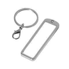 New Arrival Personalized Sublimation Blank License Plate Keychain Metal Keyring Heat Transfer Keychain Dye Double Sided Printing Keyrings
