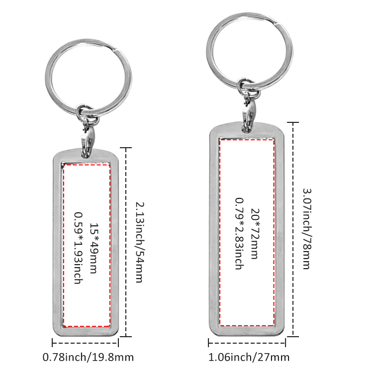 New Arrival Personalized Sublimation Blank License Plate Keychain Metal Keyring Heat Transfer Keychain Dye Double Sided Printing Keyrings