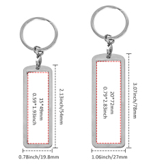 New Arrival Personalized Sublimation Blank License Plate Keychain Metal Keyring Heat Transfer Keychain Dye Double Sided Printing Keyrings