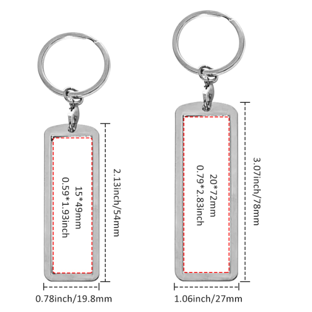 New Arrival Personalized Sublimation Blank License Plate Keychain Metal Keyring Heat Transfer Keychain Dye Double Sided Printing Keyrings