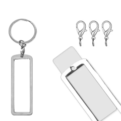 New Arrival Personalized Sublimation Blank License Plate Keychain Metal Keyring Heat Transfer Keychain Dye Double Sided Printing Keyrings