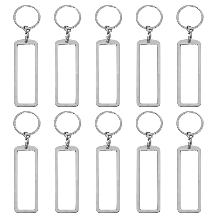 New Arrival Personalized Sublimation Blank License Plate Keychain Metal Keyring Heat Transfer Keychain Dye Double Sided Printing Keyrings