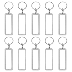 New Arrival Personalized Sublimation Blank License Plate Keychain Metal Keyring Heat Transfer Keychain Dye Double Sided Printing Keyrings