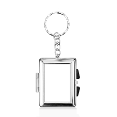 Heat Transfer Blank Metal Keychain with Dual-Mirror Sublimation Mirror Keychain DIY Metal Keyring