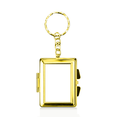 Heat Transfer Blank Metal Keychain with Dual-Mirror Sublimation Mirror Keychain DIY Metal Keyring