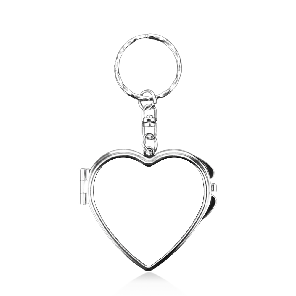 Heat Transfer Blank Metal Keychain with Dual-Mirror Sublimation Mirror Keychain DIY Metal Keyring