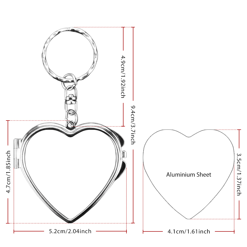 Heat Transfer Blank Metal Keychain with Dual-Mirror Sublimation Mirror Keychain DIY Metal Keyring