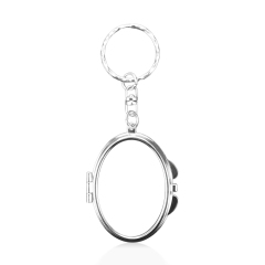 Heat Transfer Blank Metal Keychain with Dual-Mirror Sublimation Mirror Keychain DIY Metal Keyring