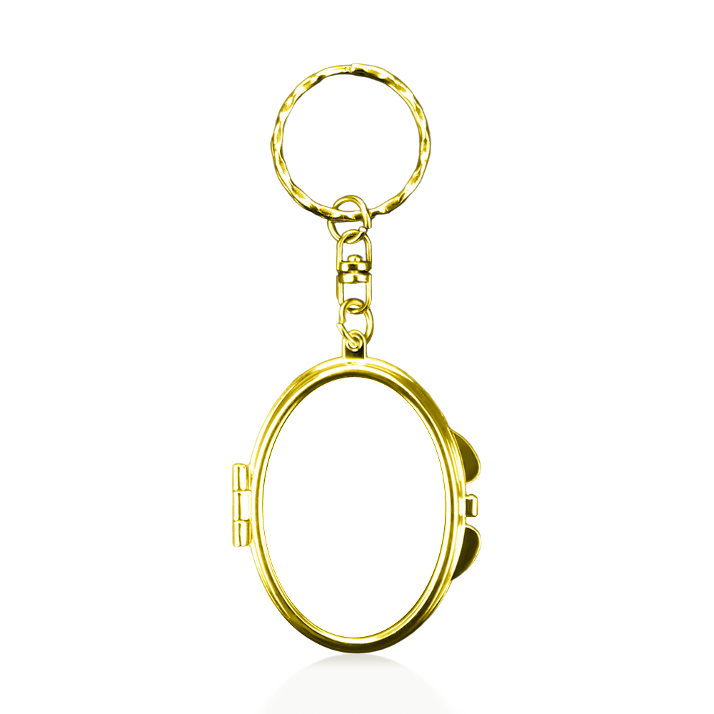 Heat Transfer Blank Metal Keychain with Dual-Mirror Sublimation Mirror Keychain DIY Metal Keyring