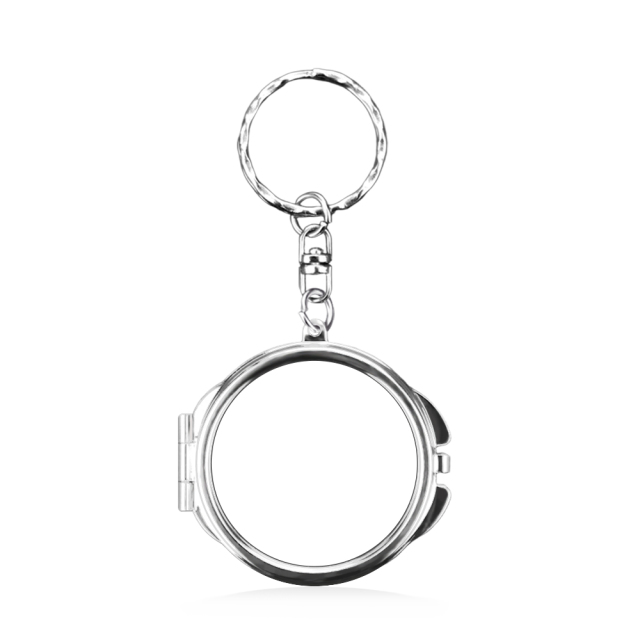 Heat Transfer Blank Metal Keychain with Dual-Mirror Sublimation Mirror Keychain DIY Metal Keyring
