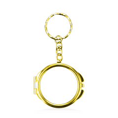 Heat Transfer Blank Metal Keychain with Dual-Mirror Sublimation Mirror Keychain DIY Metal Keyring