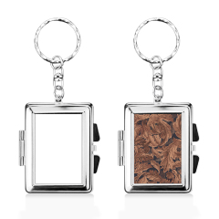 Heat Transfer Blank Metal Keychain with Dual-Mirror Sublimation Mirror Keychain DIY Metal Keyring
