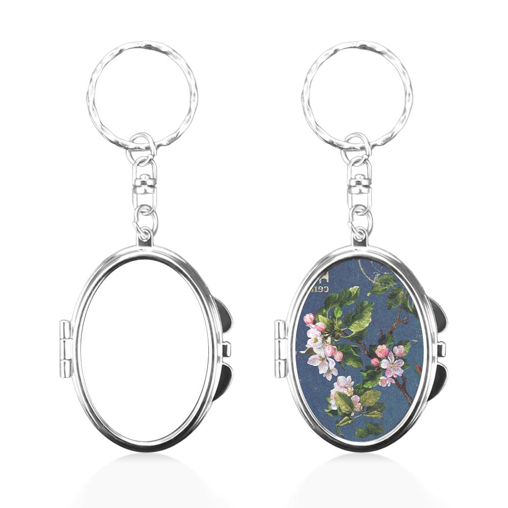Heat Transfer Blank Metal Keychain with Dual-Mirror Sublimation Mirror Keychain DIY Metal Keyring