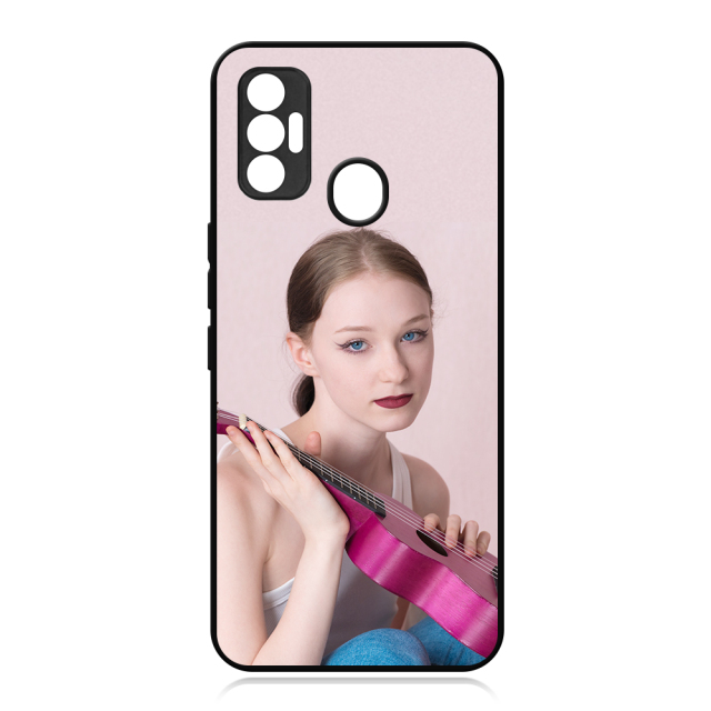 Smooth Sides!!! For Tecno Spark 7 Series Sublimation 2D TPU Silicone Phone Case Cover With Aluminum Insert