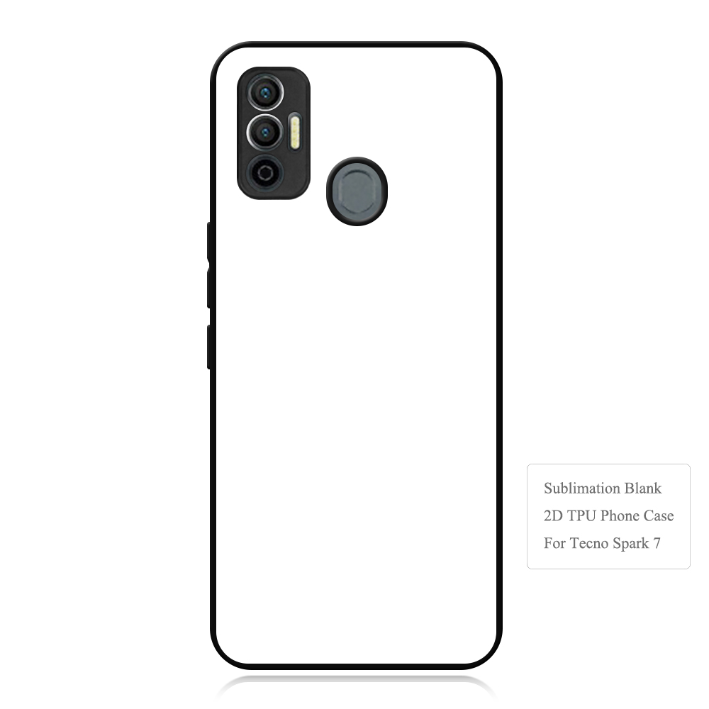 Smooth Sides!!! For Tecno Spark 7 Series Sublimation 2D TPU Silicone Phone Case Cover With Aluminum Insert