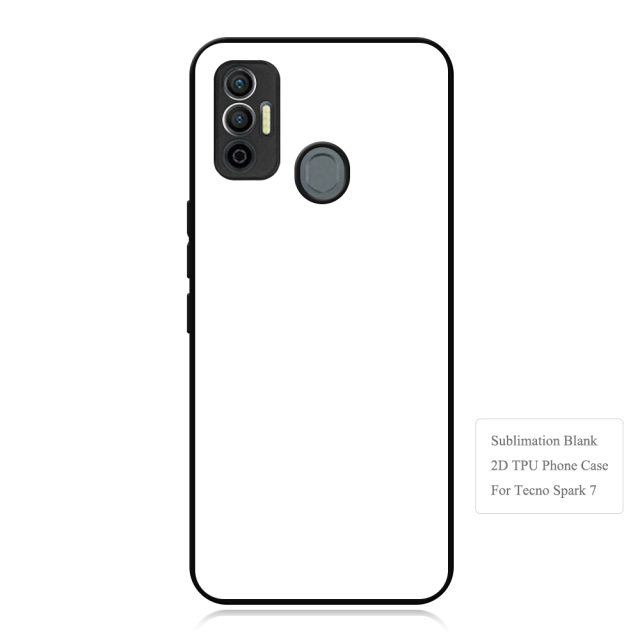 Smooth Sides!!! For Tecno Spark 7 Series Sublimation 2D TPU Silicone Phone Case Cover With Aluminum Insert