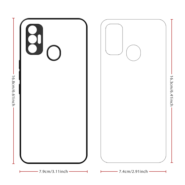Smooth Sides!!! For Tecno Spark 7 Series Sublimation 2D TPU Silicone Phone Case Cover With Aluminum Insert